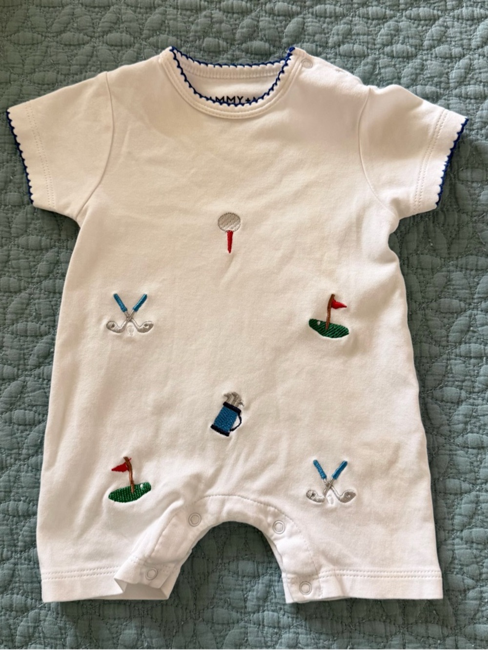 Sammy + Nat White Embroidered Golf One-Piece